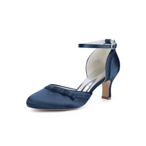 Satin High Heels with Bow Accent