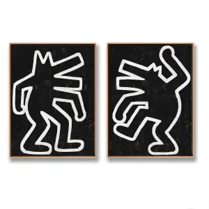 Set of 2 Minimal Painting Dancing Man P129
