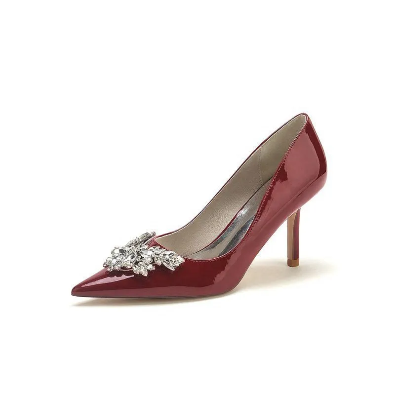 Shiny High Heels with Crystal Embellishments