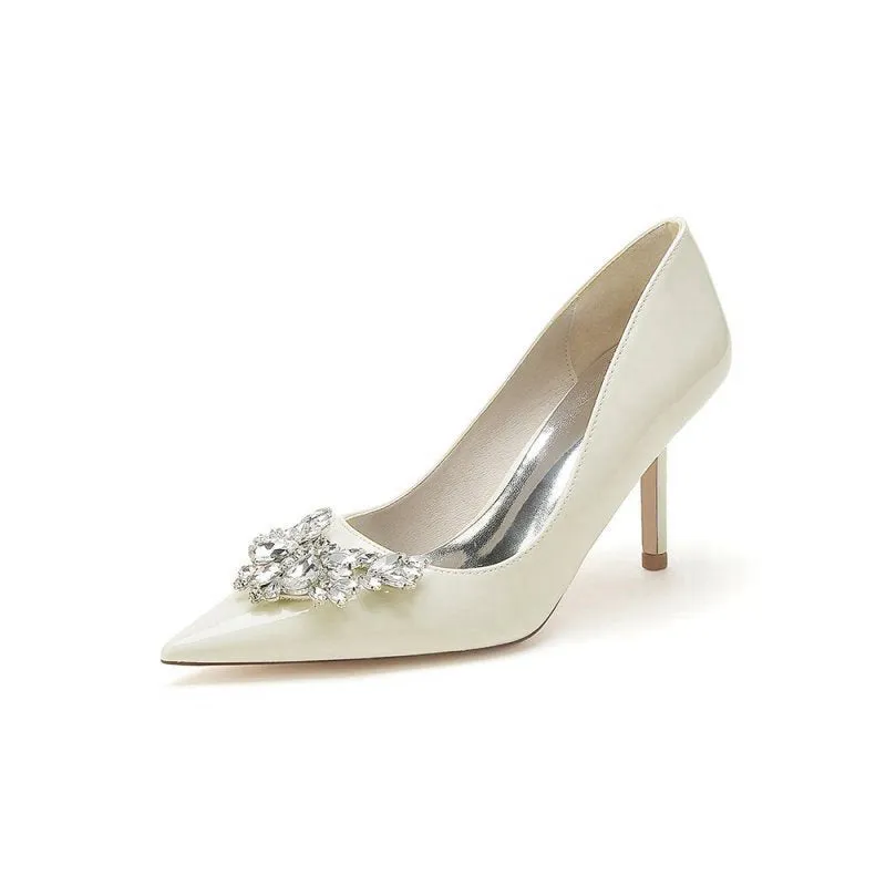 Shiny High Heels with Crystal Embellishments