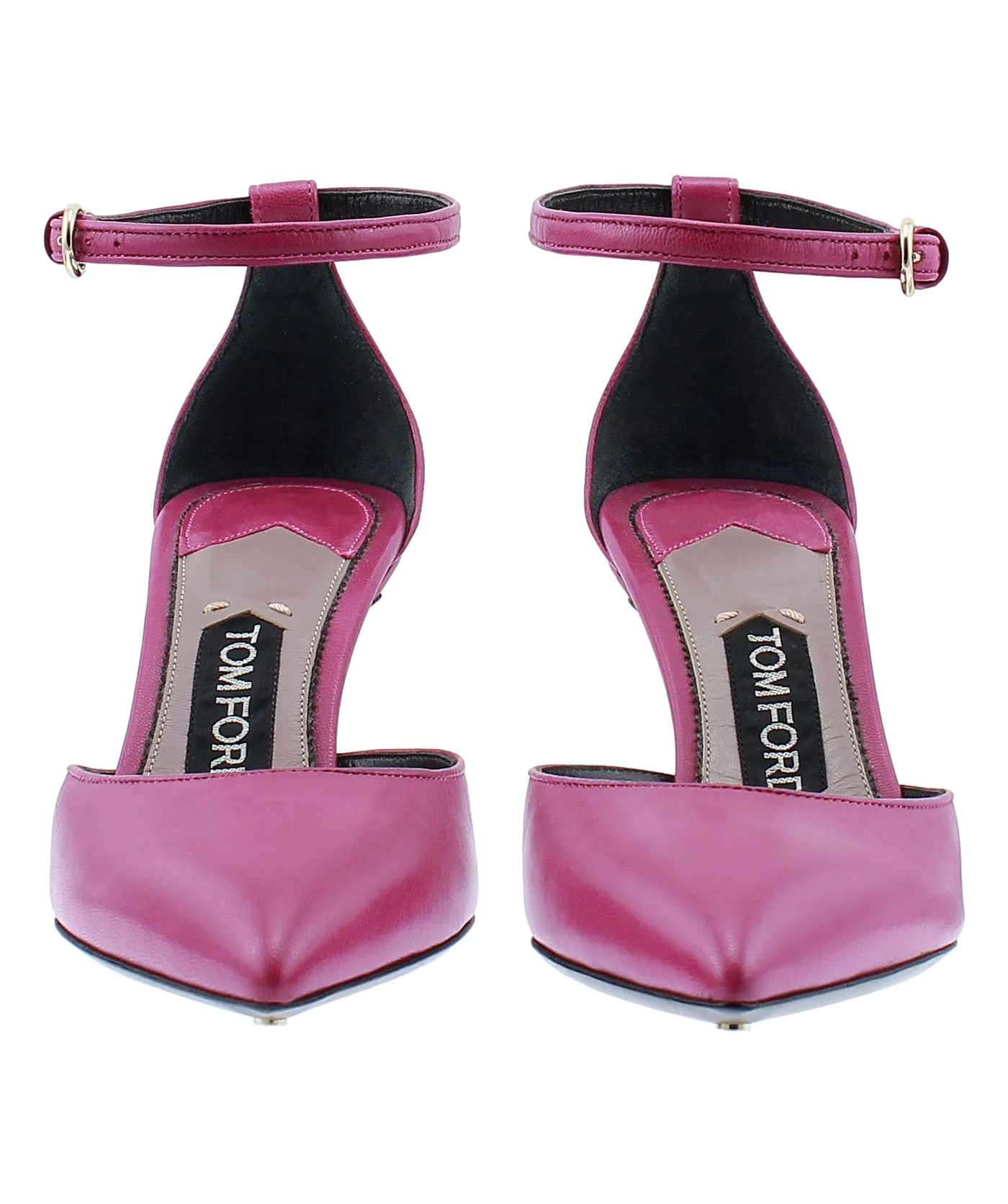 Single Ankle Strap Leather Pumps