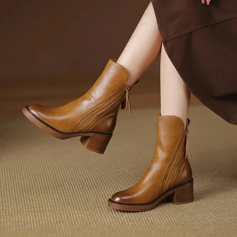 SIONA - GENUINE LEATHER ANKLE BOOTS