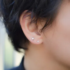 STARDUST CIRCLE AND SQUARE STUDS
