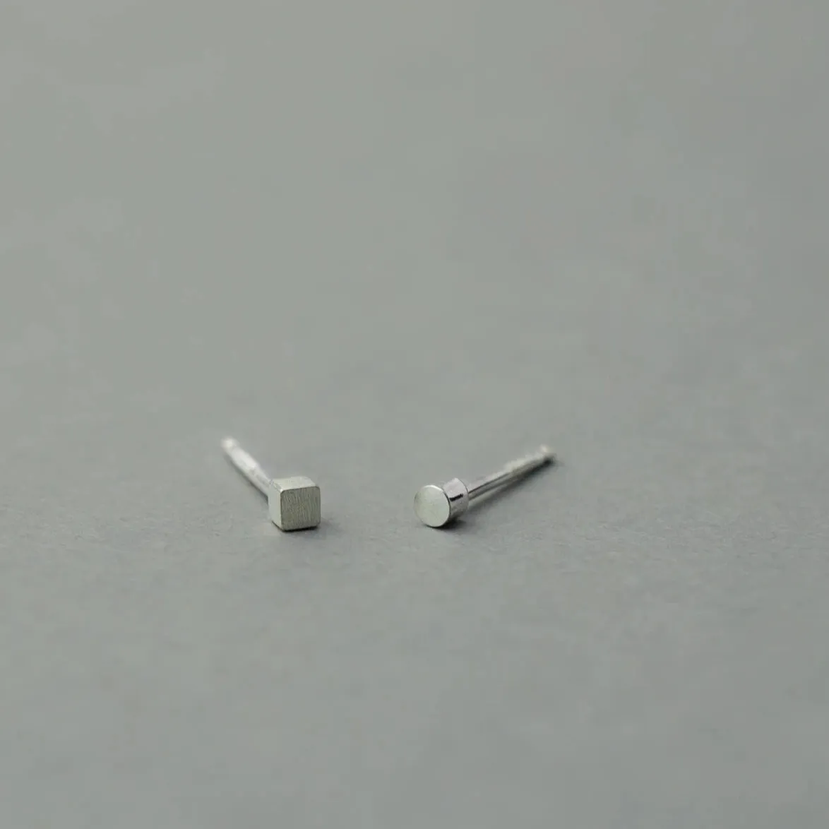 STARDUST CIRCLE AND SQUARE STUDS