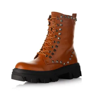 Studded Lace-Up Boots