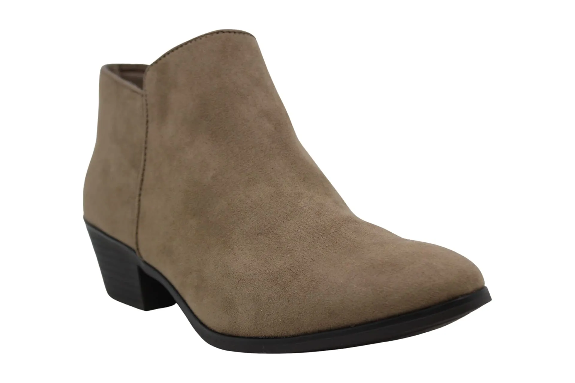 Style & Co. Womens Wileyy Faux Suede Comfort Booties Taupe 7.5 Medium (B,M)