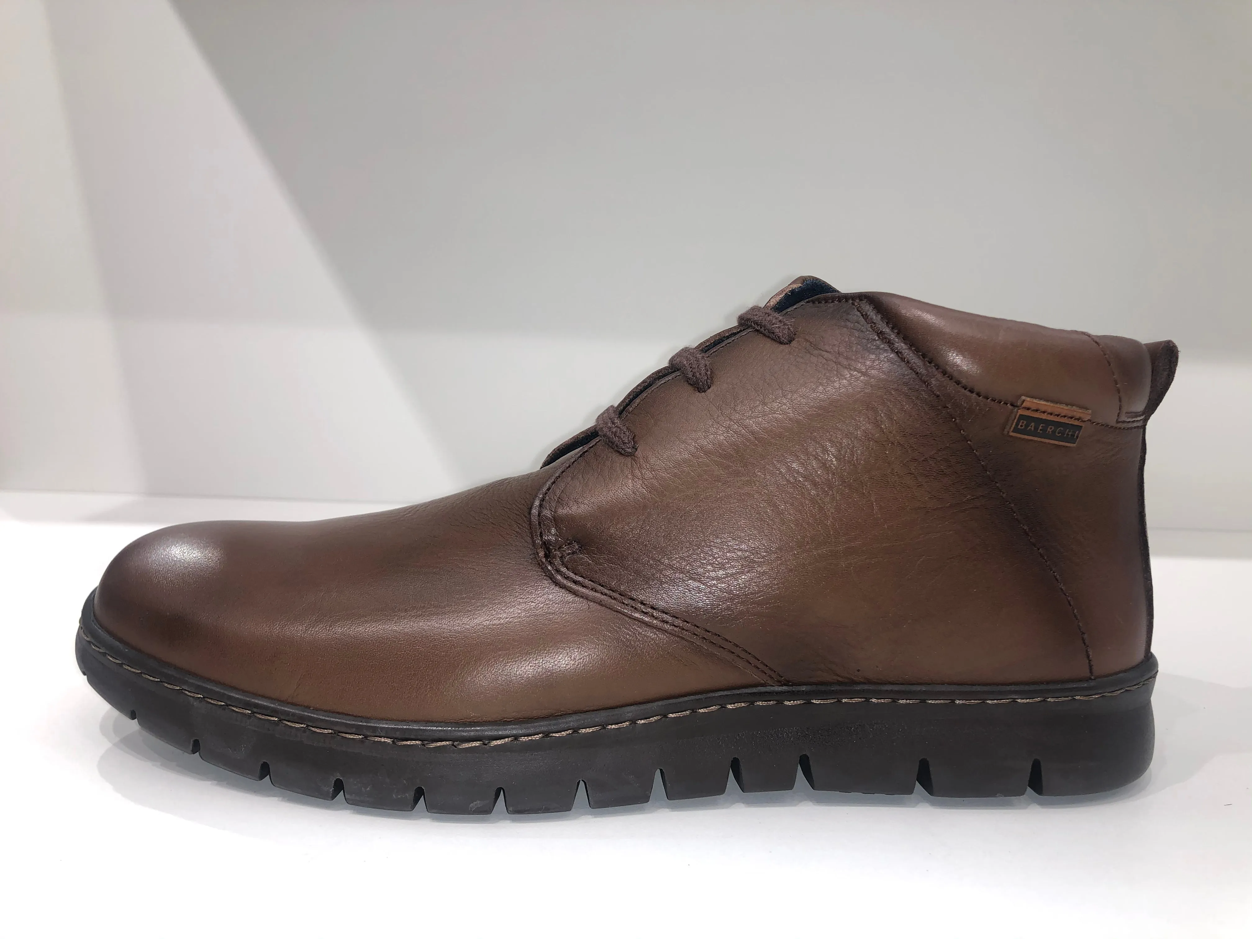 STYLISH COMFORT LACE LEATHER BOOTS BROWN