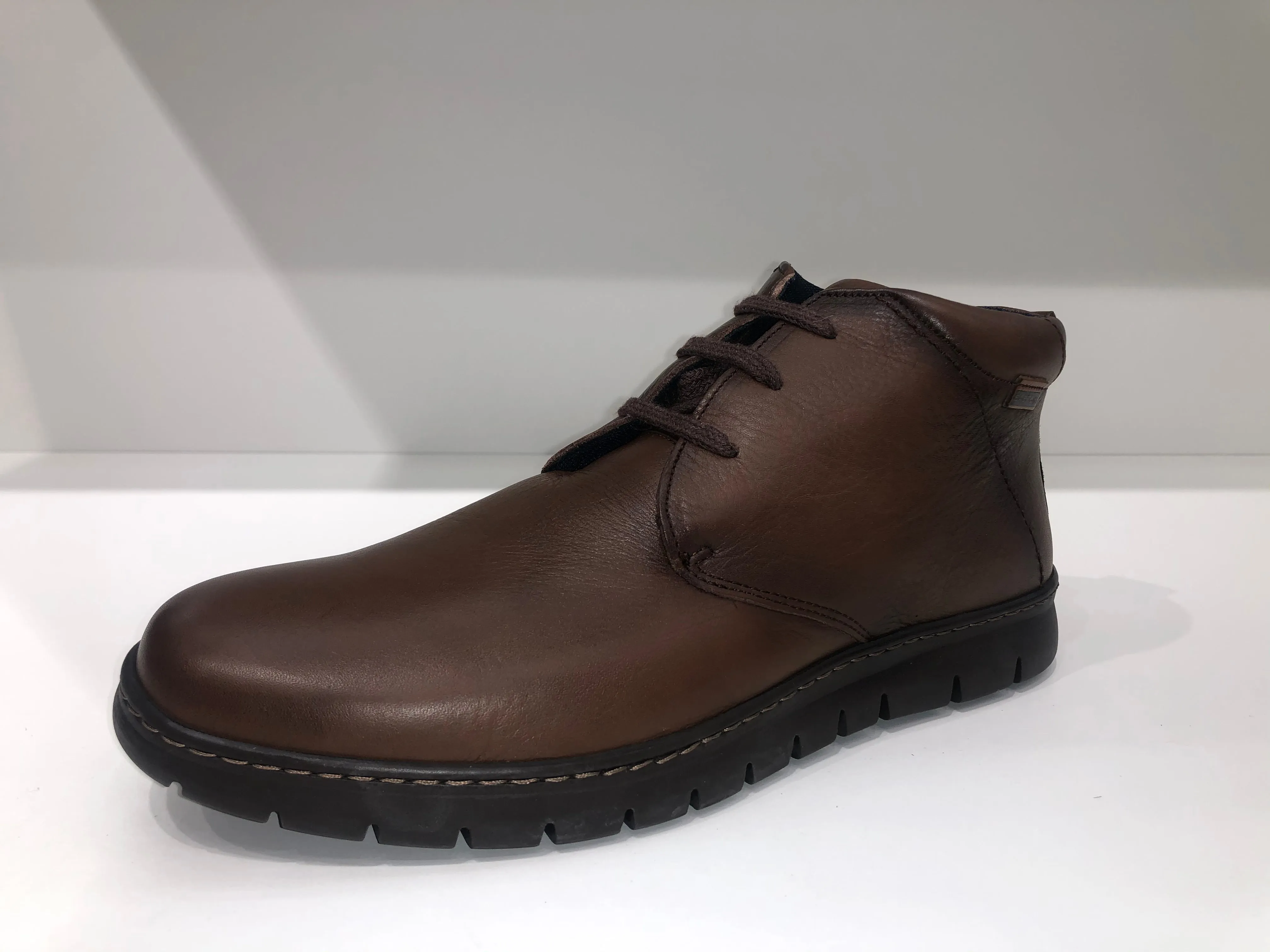 STYLISH COMFORT LACE LEATHER BOOTS BROWN
