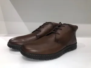 STYLISH COMFORT LACE LEATHER BOOTS BROWN