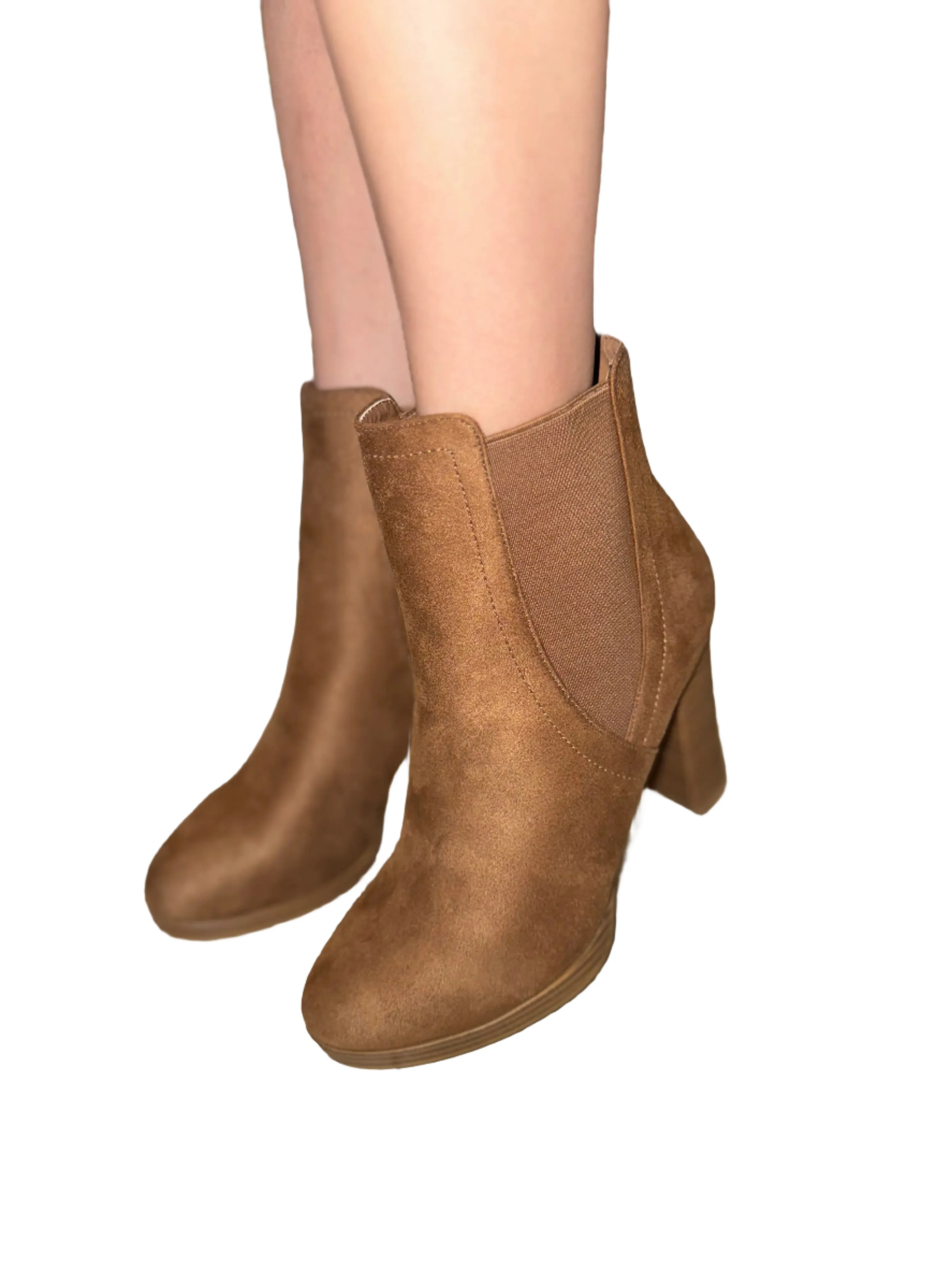 SUEDE BLOCK HEEL BELOW THE ANKLE BOOT CIANA-17