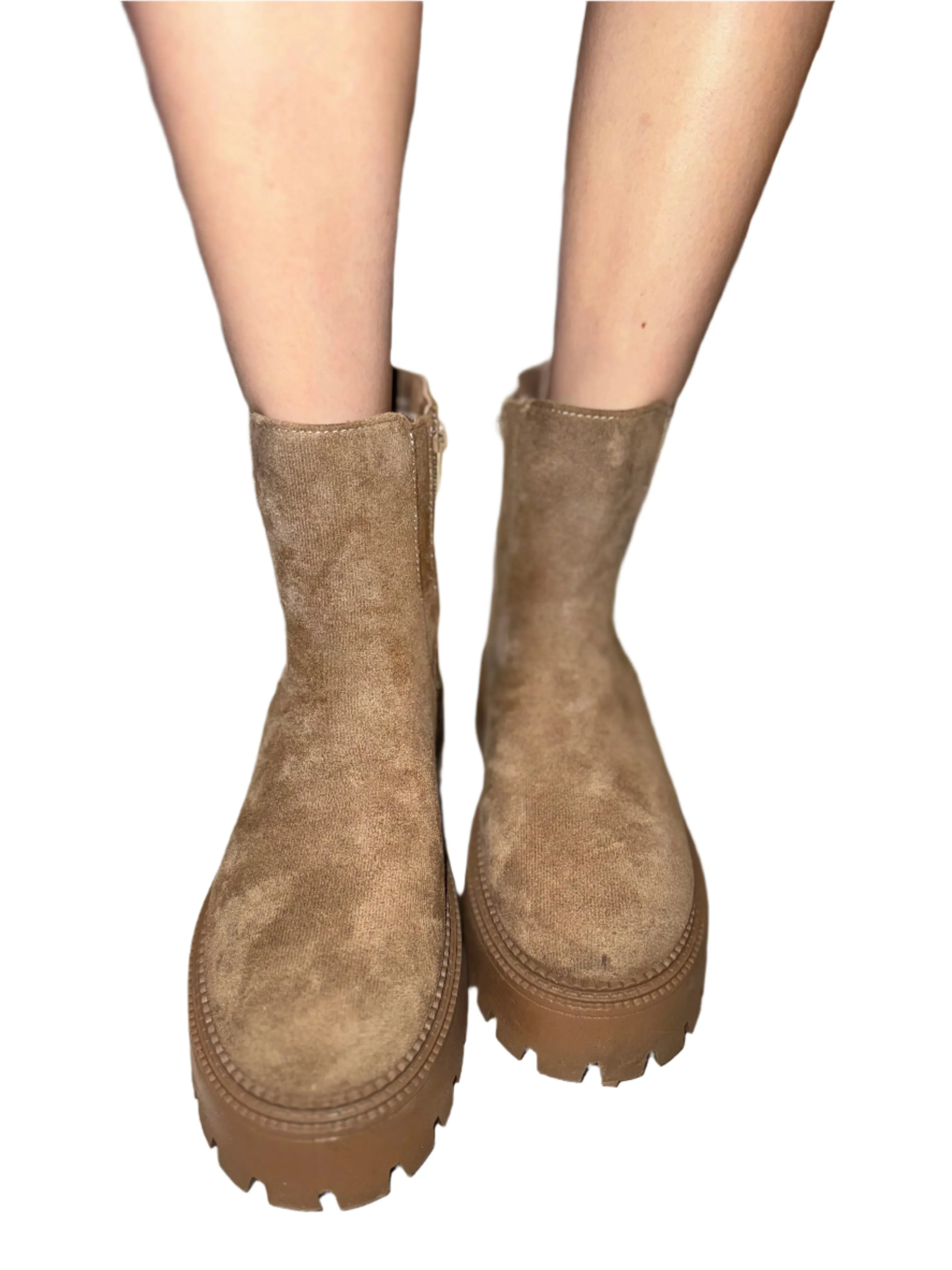 SUEDE PLATFORM BOOT WITH SIDE ELASIC POLK-07