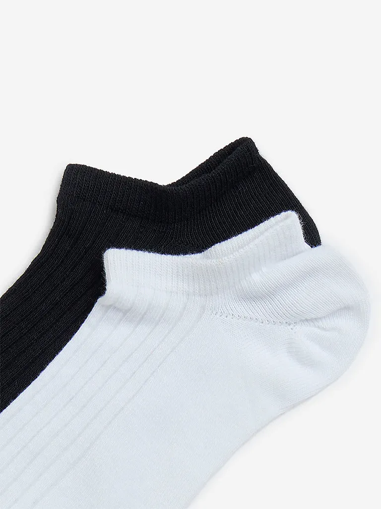 Superstar White Self-Striped Cotton-Blend Socks - Pack of 2