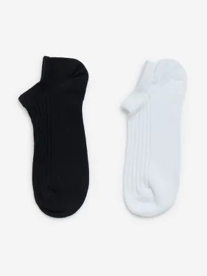 Superstar White Self-Striped Cotton-Blend Socks - Pack of 2