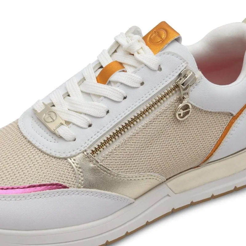 Tamaris Womens Gold Lace-Up Shoe 1-23732-41