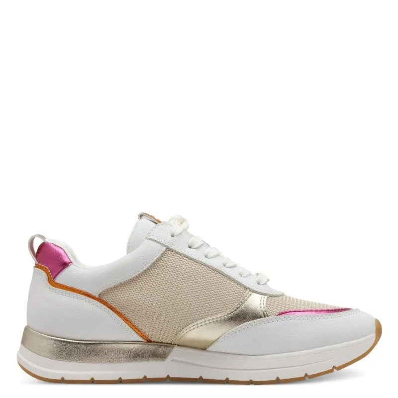 Tamaris Womens Gold Lace-Up Shoe 1-23732-41