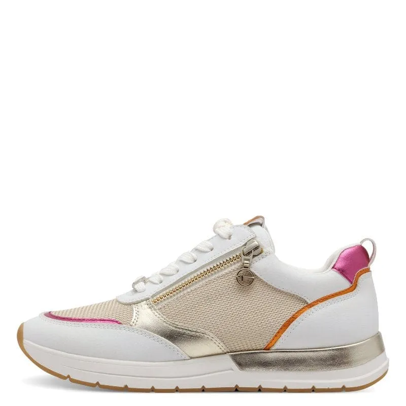 Tamaris Womens Gold Lace-Up Shoe 1-23732-41
