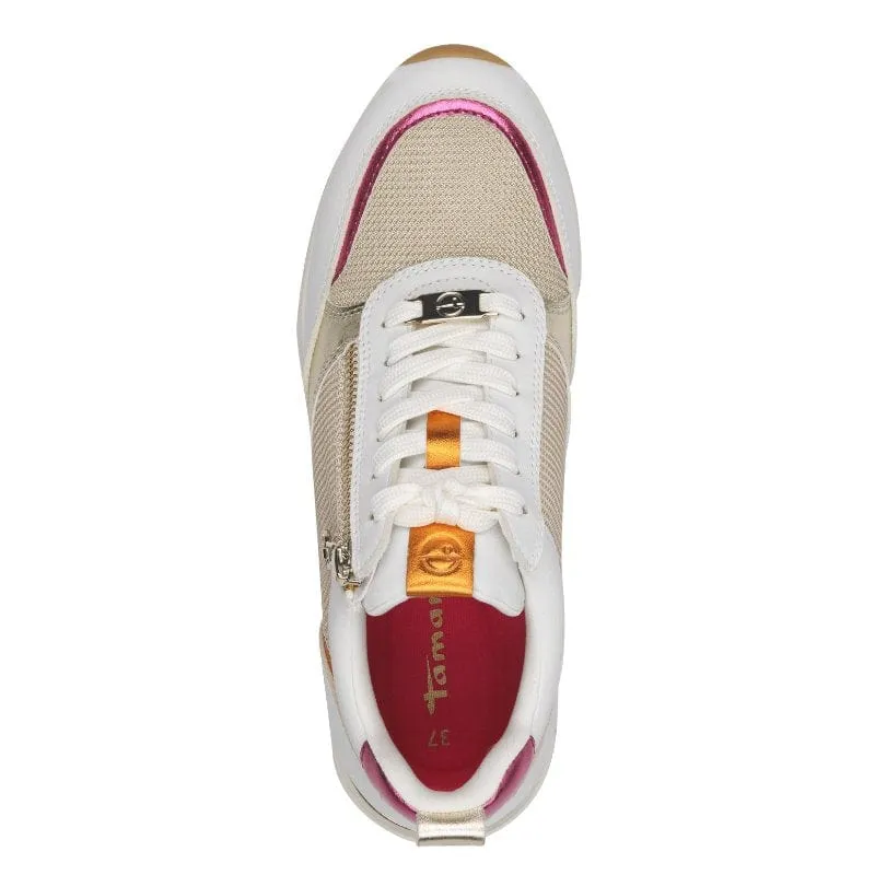 Tamaris Womens Gold Lace-Up Shoe 1-23732-41