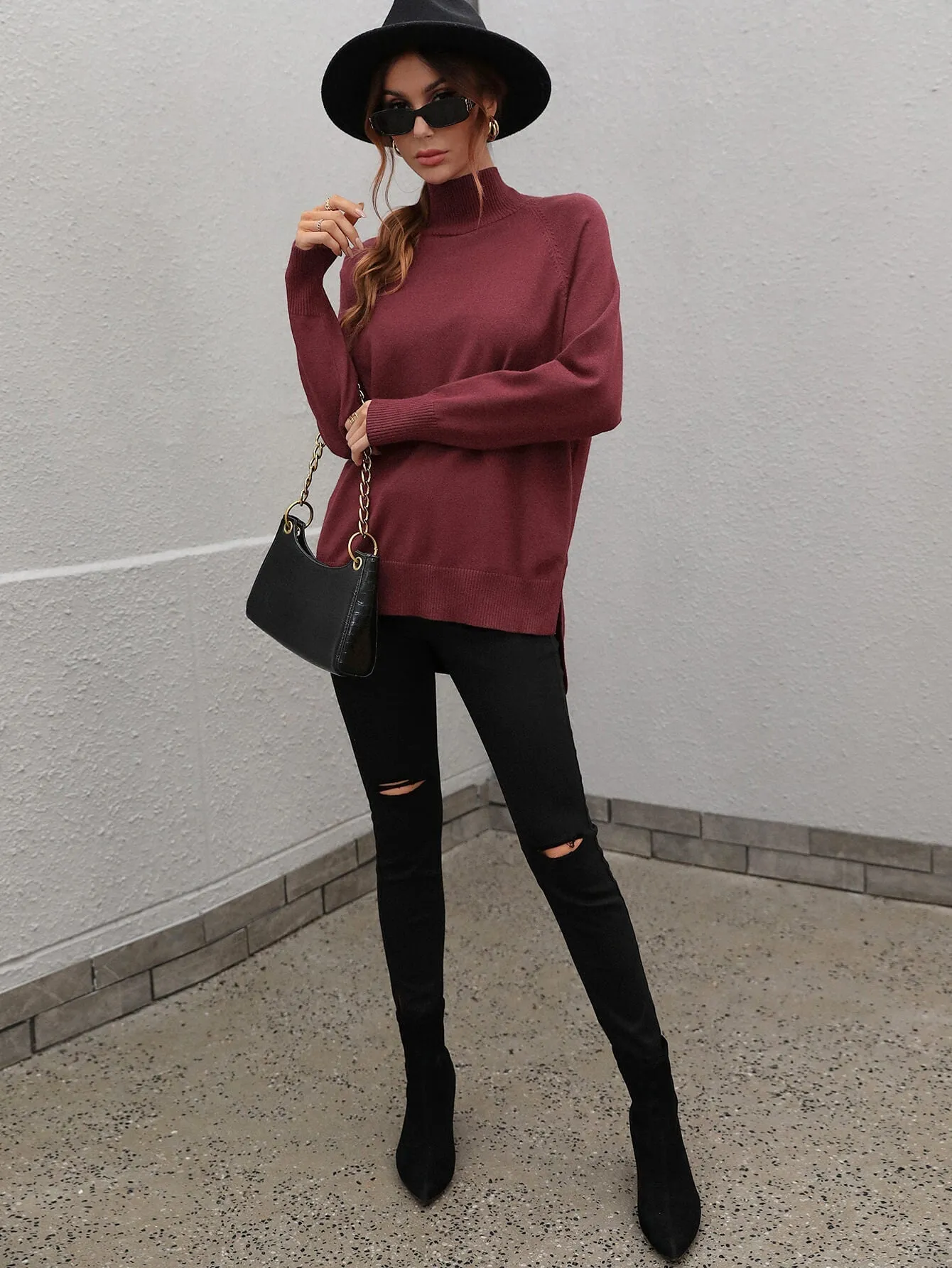 Tay Knit Jumper - Claret