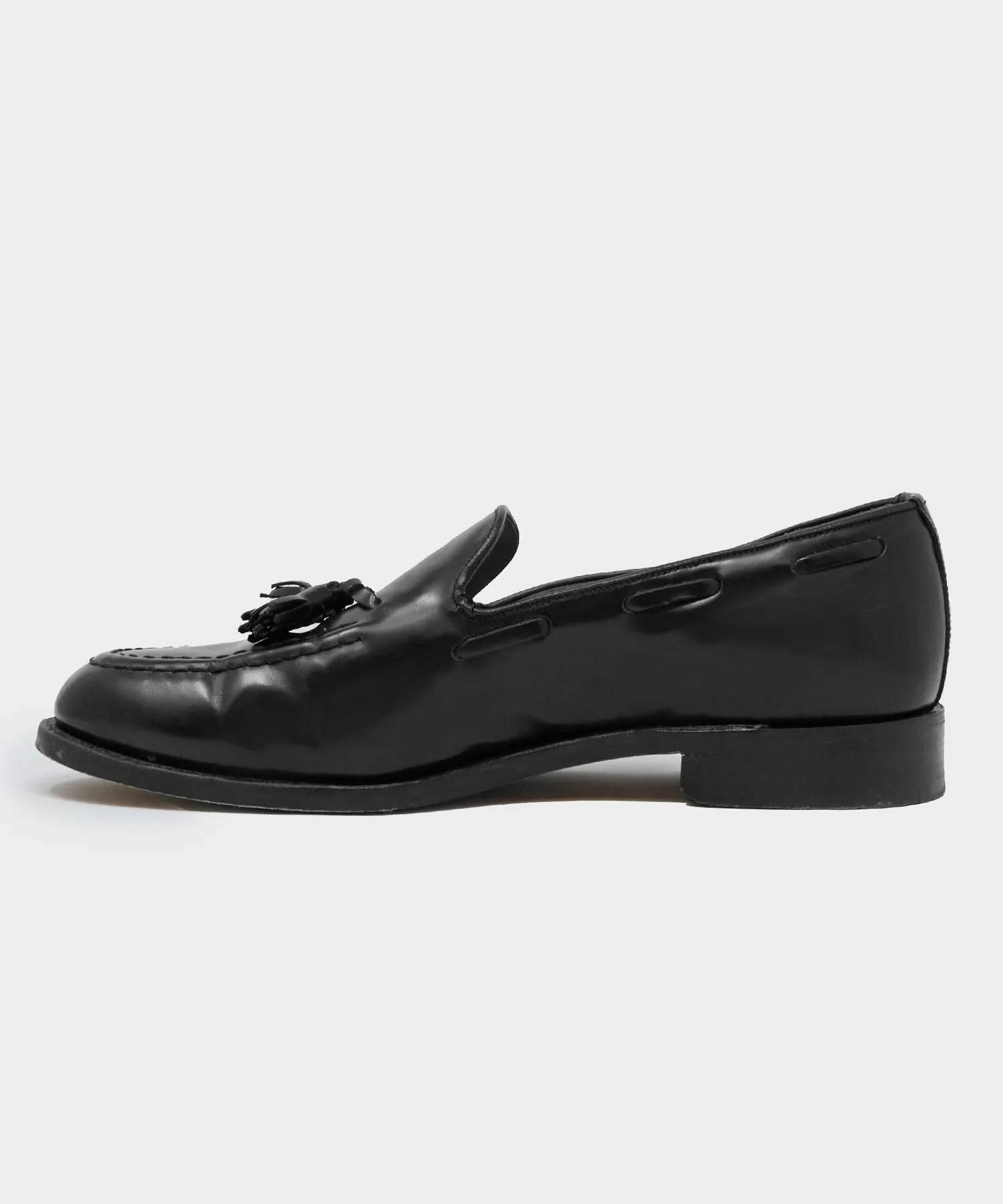 Todd Snyder x Sanders Tassel Loafer in Black Leather