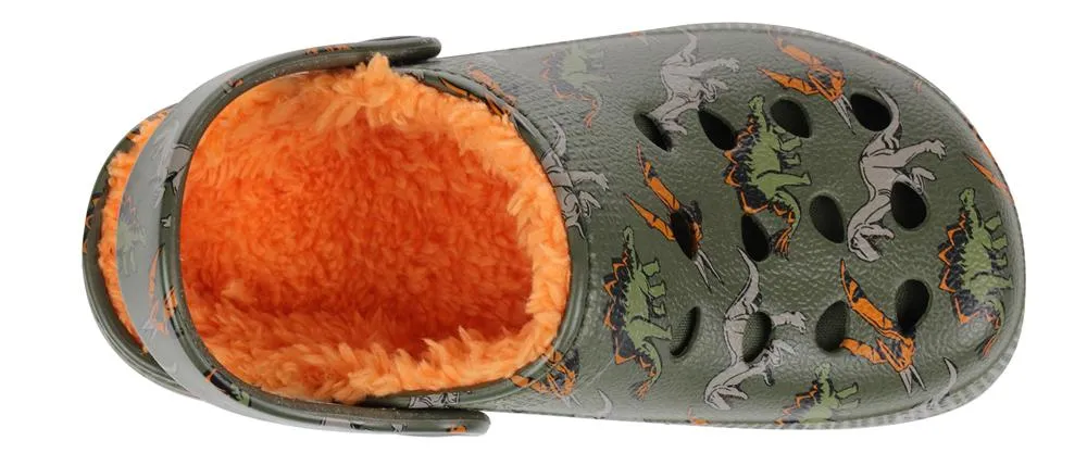 Toddler Boys Dino Herd Printed Injected EVA Clog with Faux Berber Lining