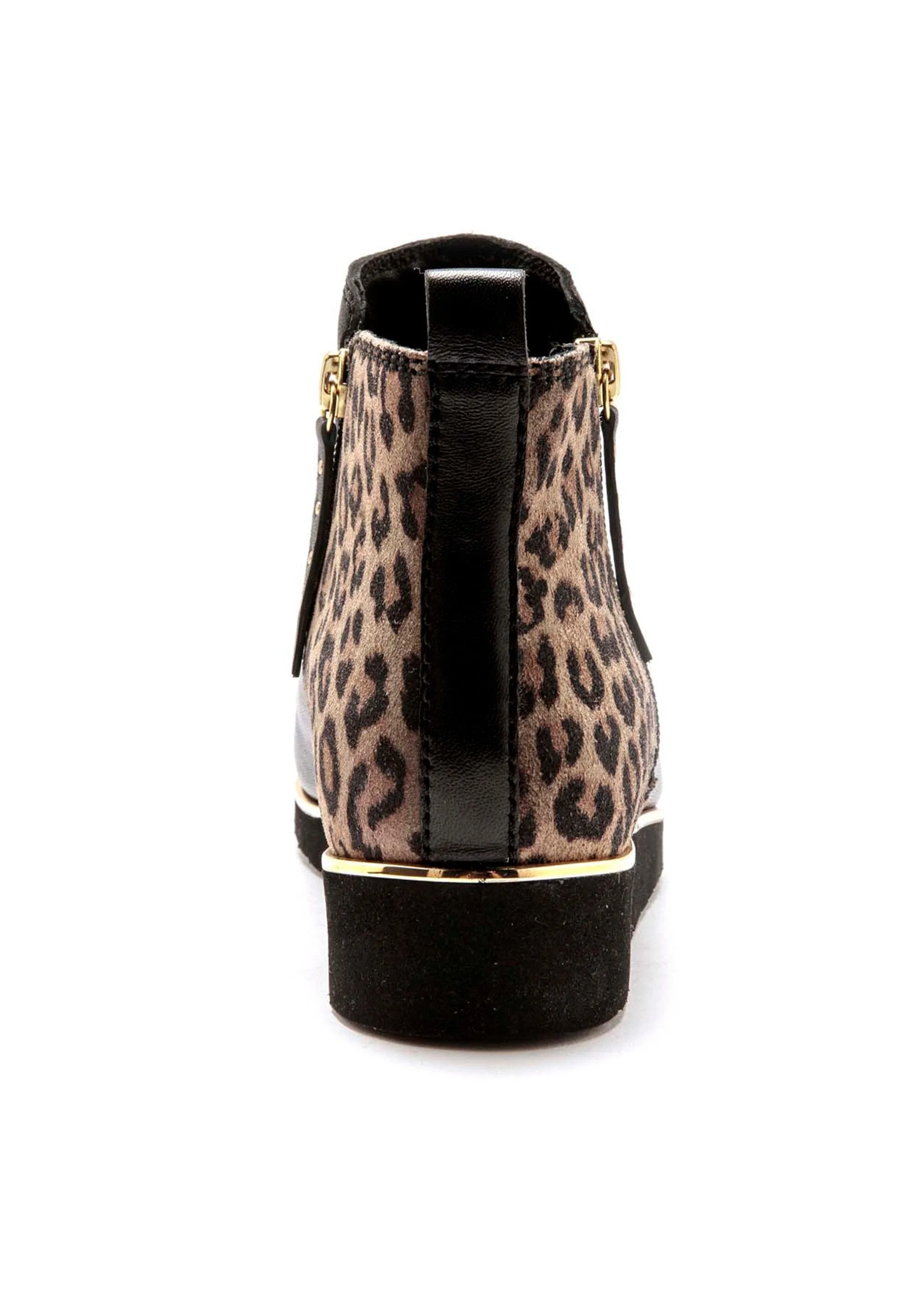 Two-material leather boots