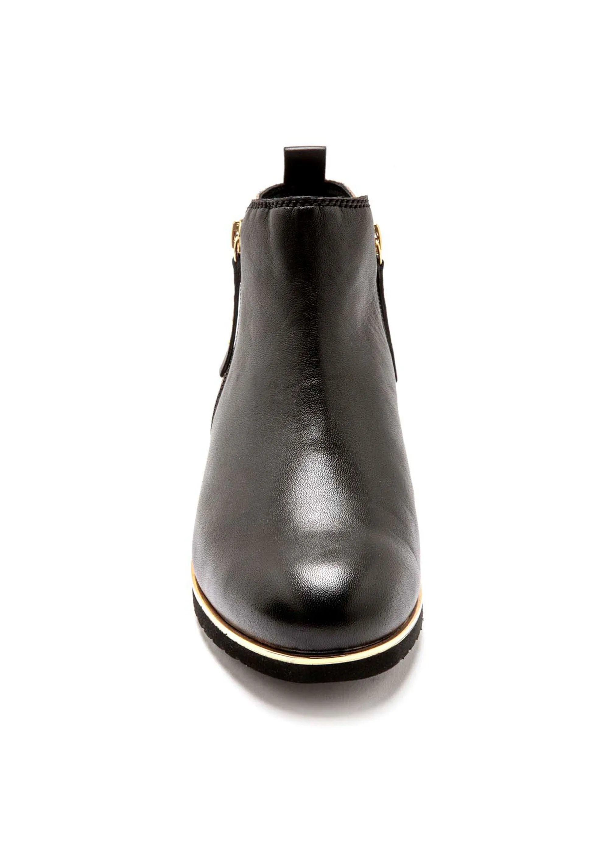 Two-material leather boots