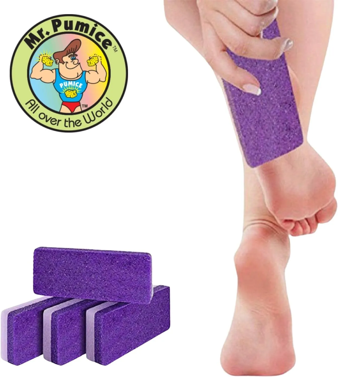 Ultimate PUMI Bar 2-In-1 Dual Grit (Medium   Coarse) Callus Remover, Pedicure Stone & Ped File Scrubber for Smooth Feet and Heels (4 Pack)