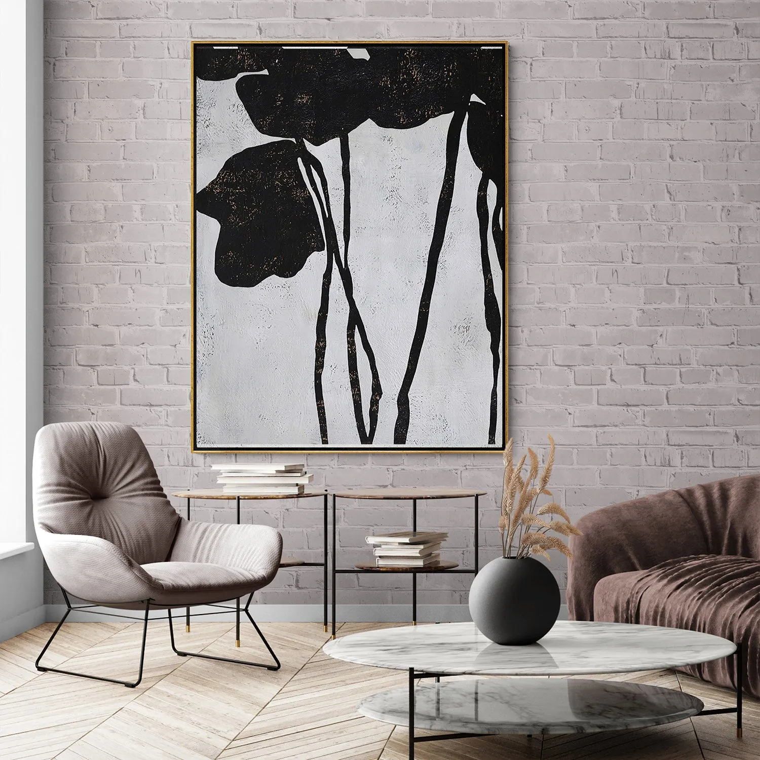 Vertical Abstract Flowers Painting H133V