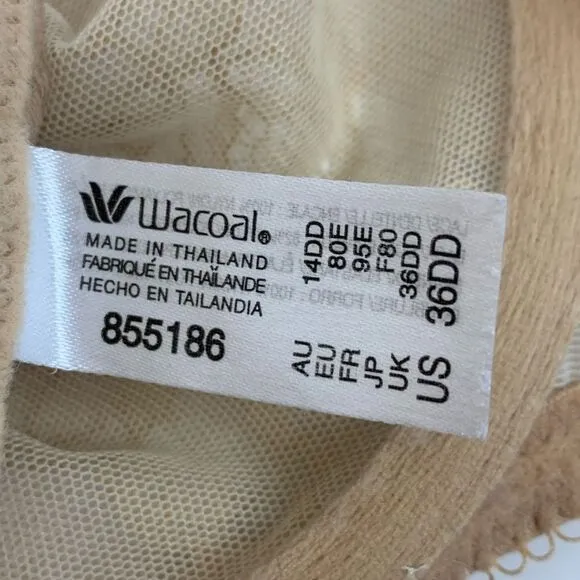 Wacoal 2 Retro Chic Full Figure Underwire Bra lace beige and lime Size 36DD