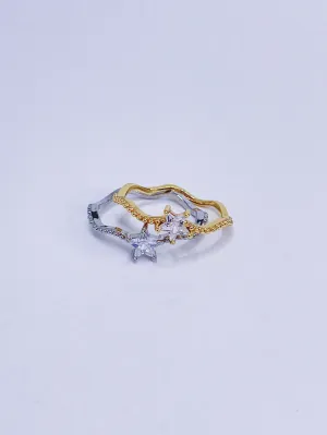Wavy Crystal Star Ring