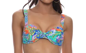 Wide Strap Ruched Underwire-Seamless Reversible High Leg Bikini