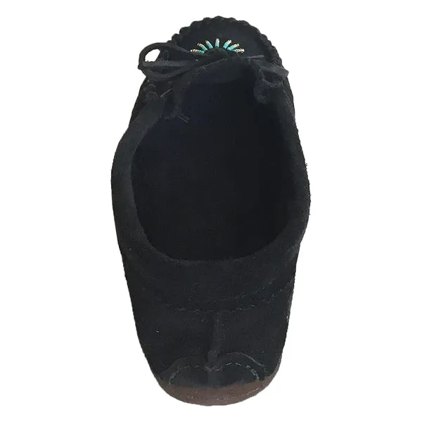 Women's Beaded Black Moccasin Shoes