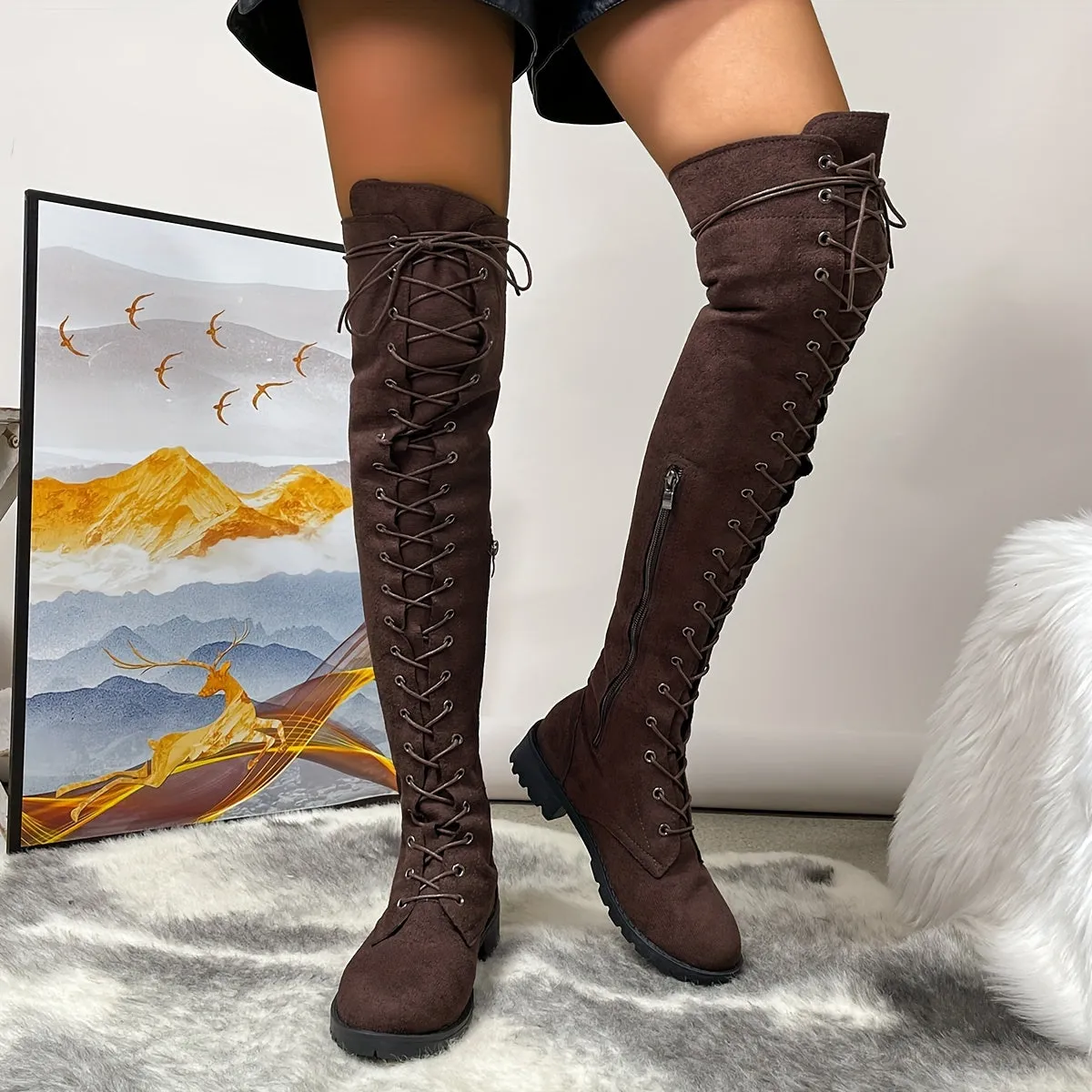 Womens Trendy OvertheKnee Casual Comfort Boots