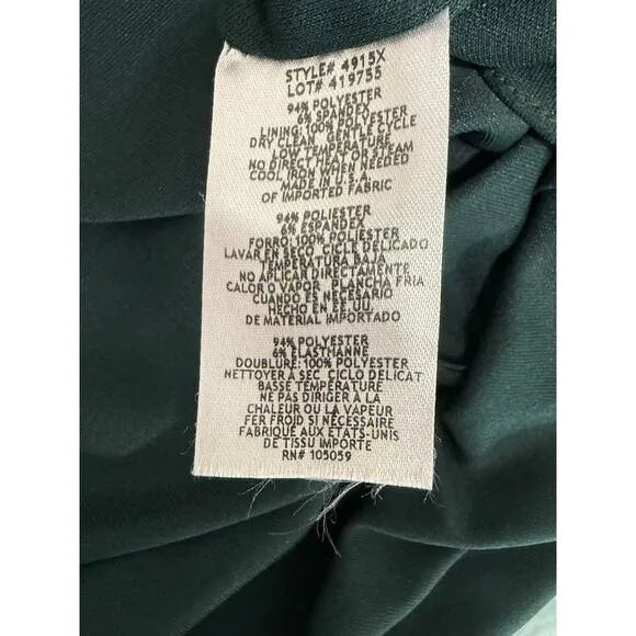 Xscape Women Dress 14 Green Ruffle Off The Shoulder Asymmetric Maxi Wedding