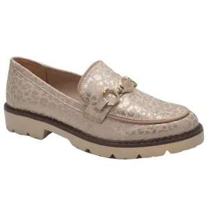 Zanni & Co Womens Nude Animal Print Loafer - Saphin