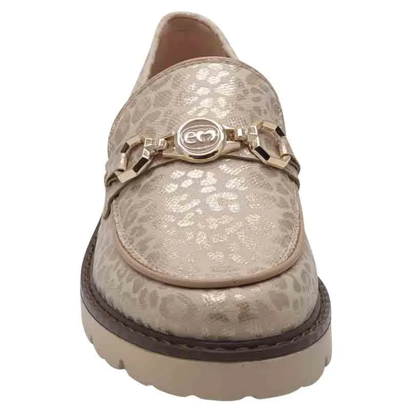 Zanni & Co Womens Nude Animal Print Loafer - Saphin