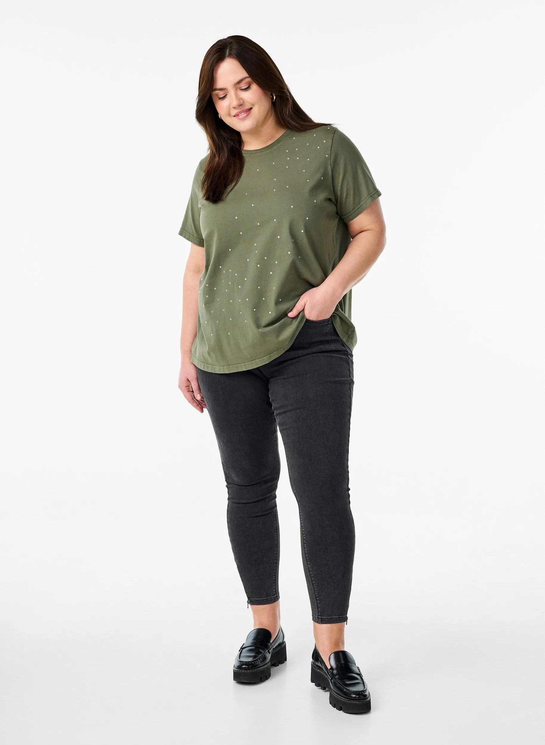 Zizzi Vave T-Shirt in Green